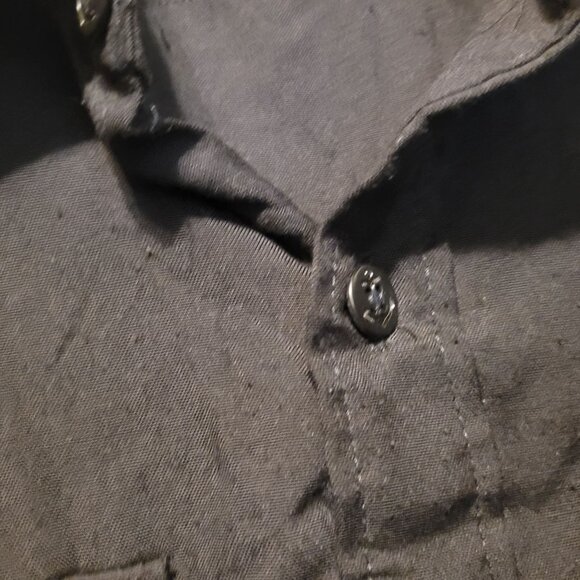 Vintage US Navy Issue Black Uniform Shirt Tag Size 16.5 x 34 Button Up - Picture 4 of 7